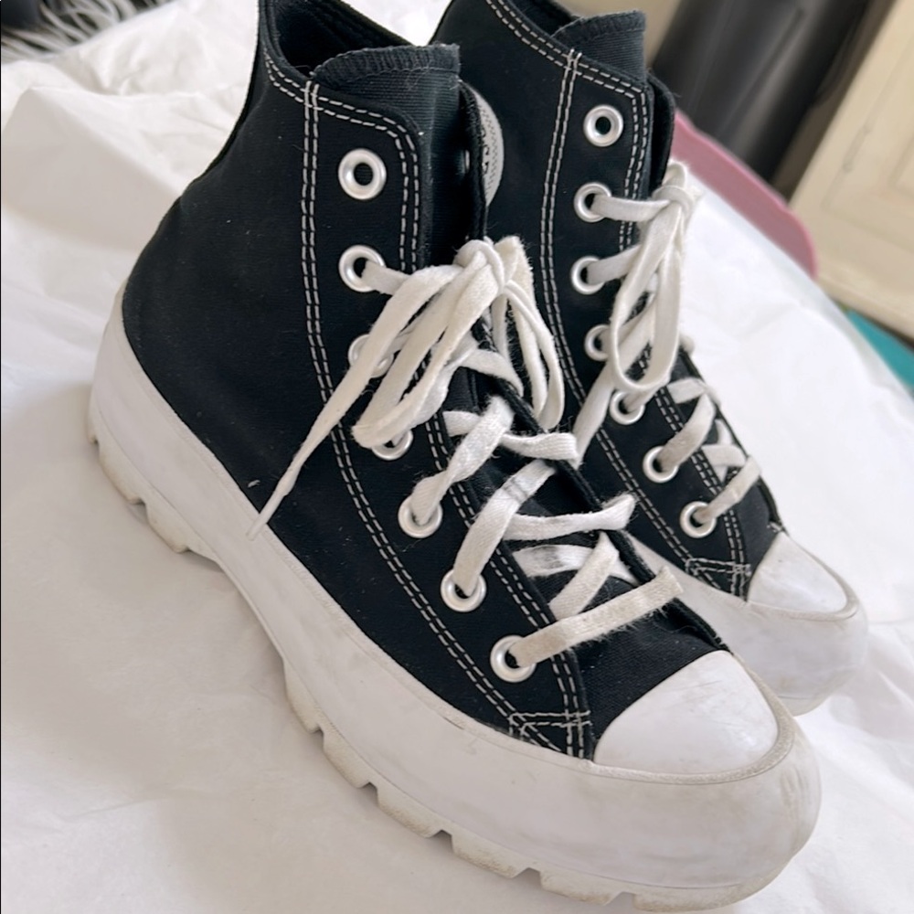 Converse Chuck Taylor All Stars Lugged Platform Women's black Sneakers EUC. Sz 7